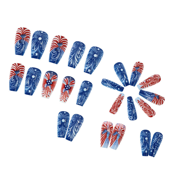 Patriotic design artificial nails Bowlift