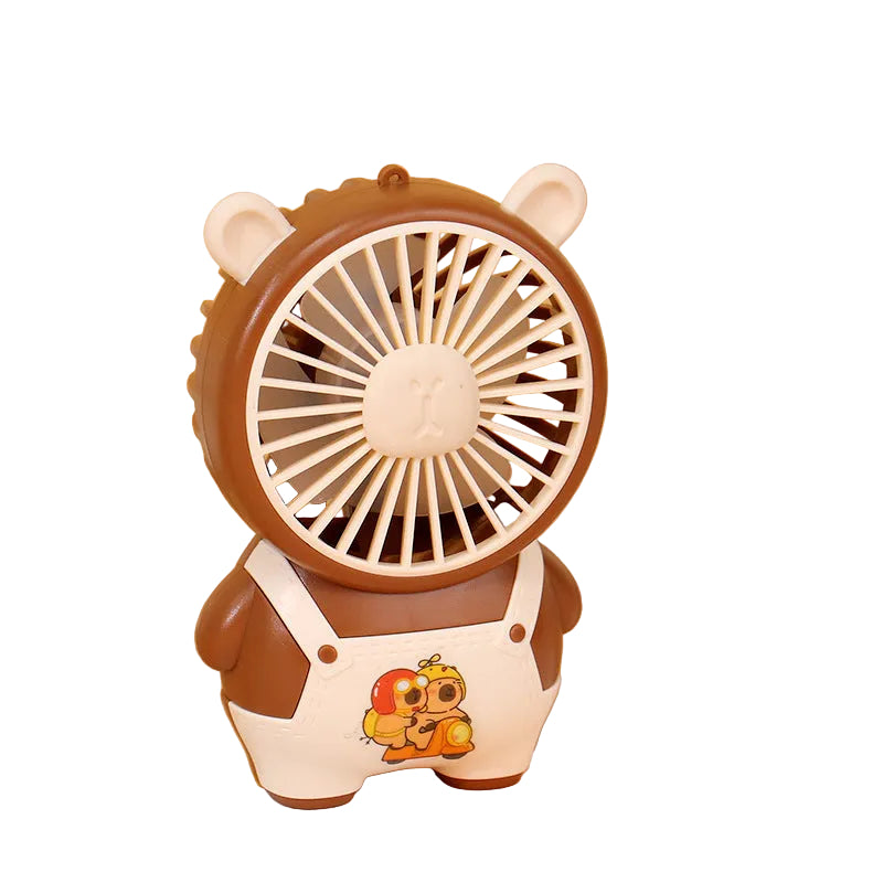 Women's Portable Mini Hand Fan with Animal Ears and USB Charging Function Bowlift