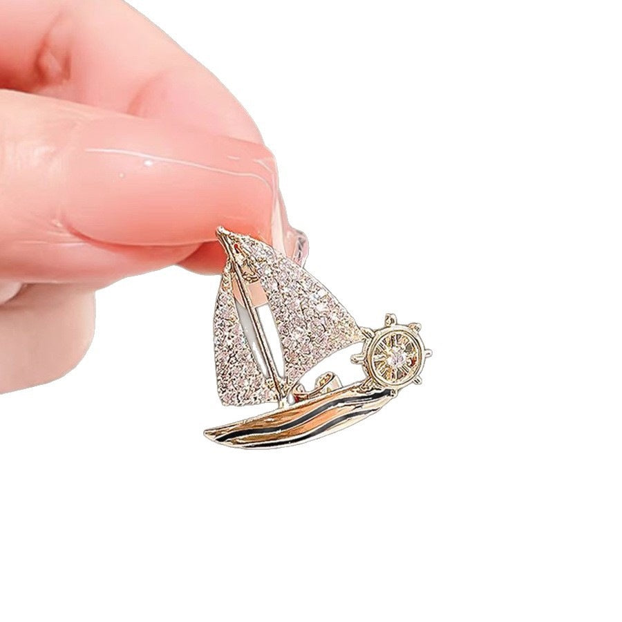Elegant Sailboat Brooch Bowlift