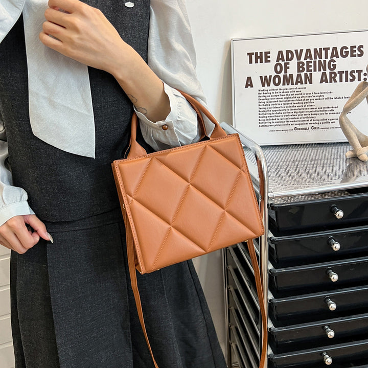 Quilted Leather Shoulder Handbag Bowlift