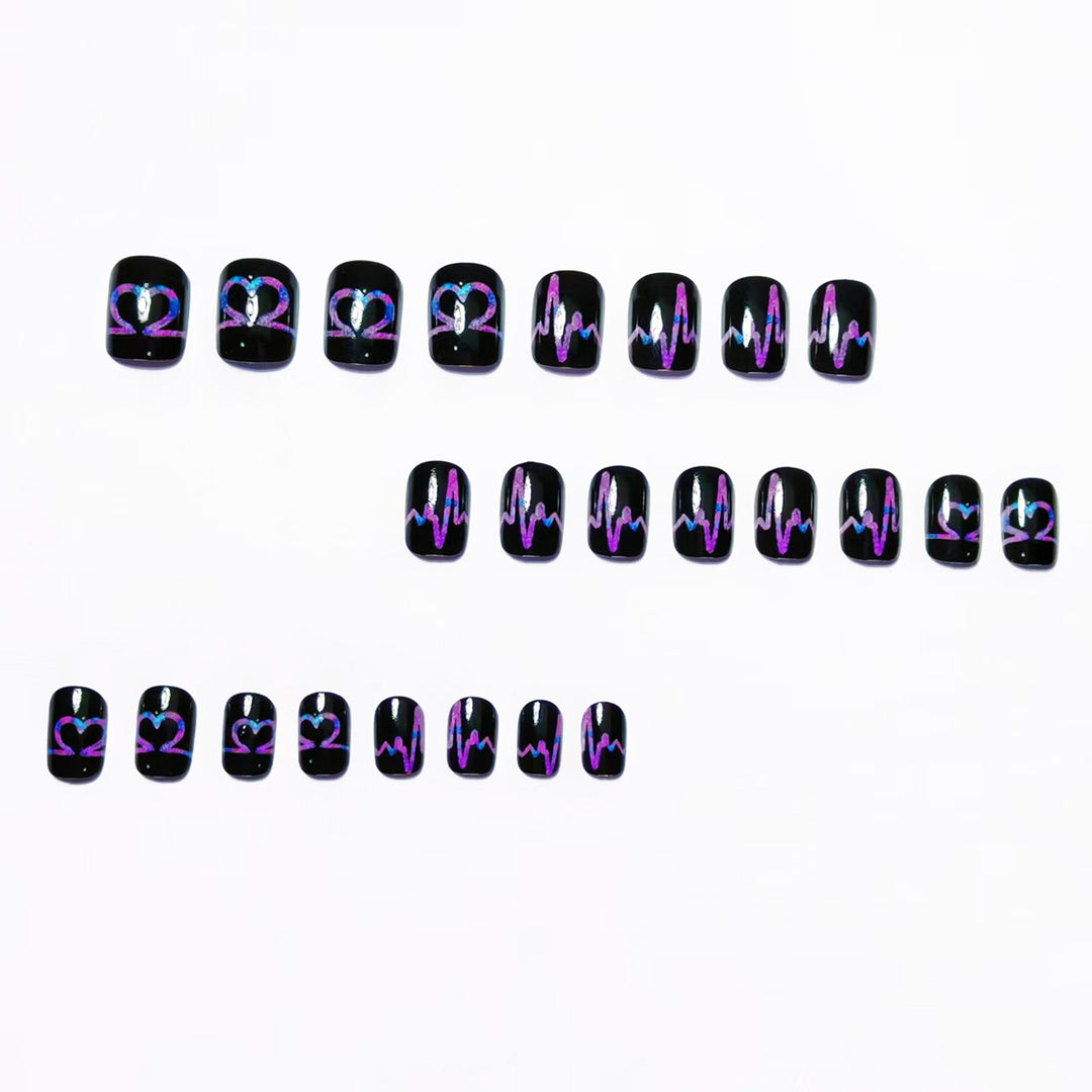 Heartbeat-Themed Nail Art Bowlift