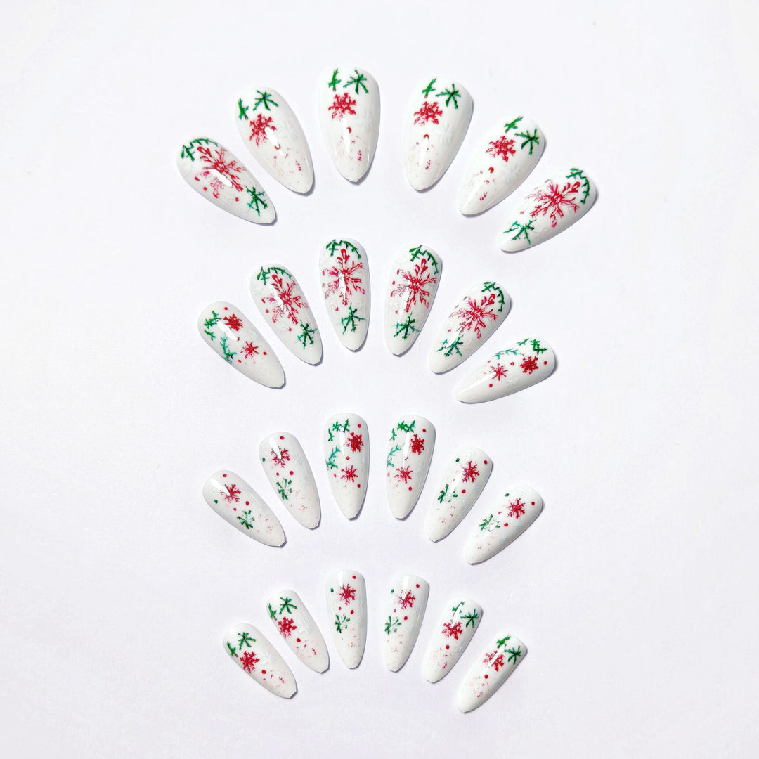 Artistic Snowflake Design Nail Art Bowlift