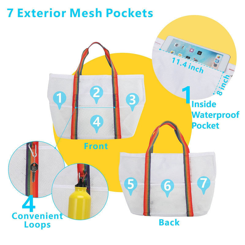 Beach bag with breathable net material Bowlift