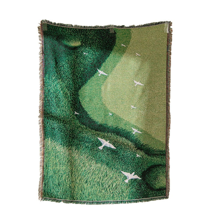 Artistic Landscape Woven Throw Blanket