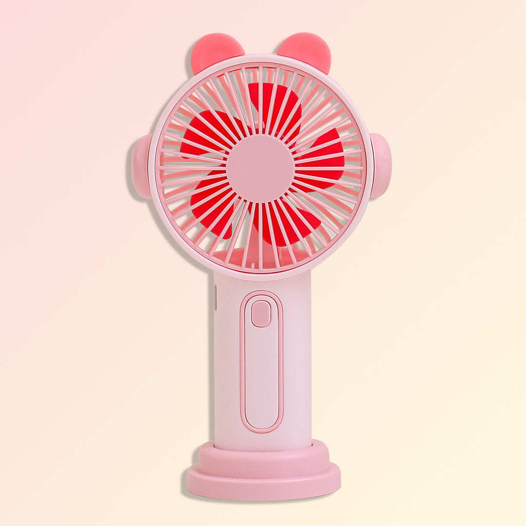 Women Portable Mini-Fan with Colorful Ears Bowlift