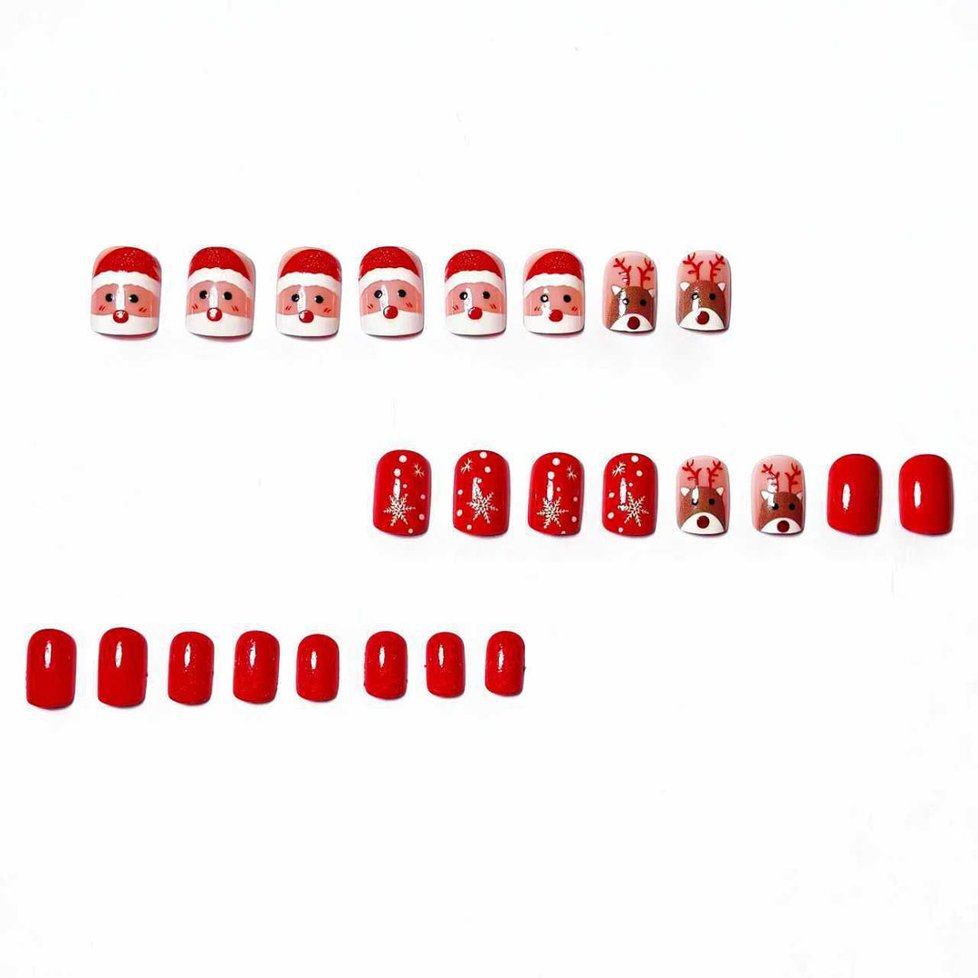Festive 3D Reindeer and Santa Nail Art Bowlift