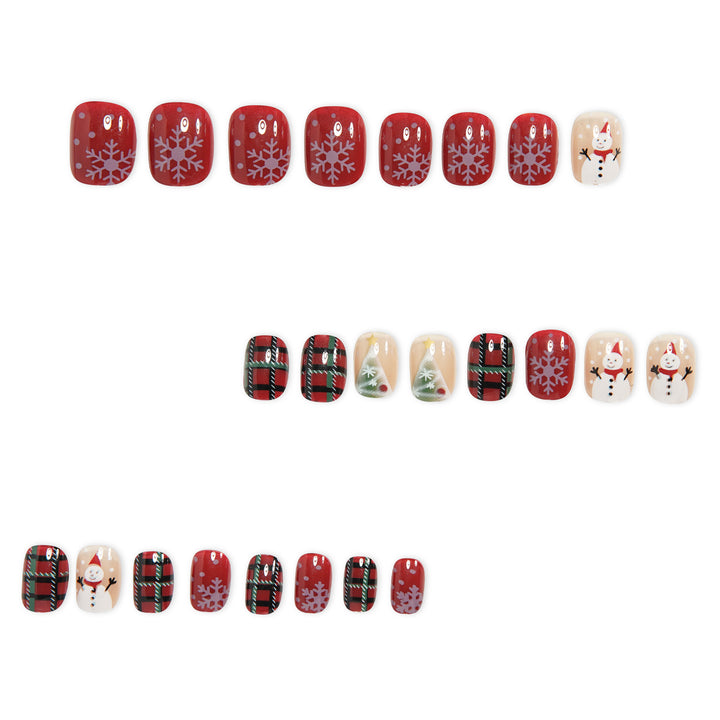 Festive Holiday-Themed Acrylic Nail Art Bowlift