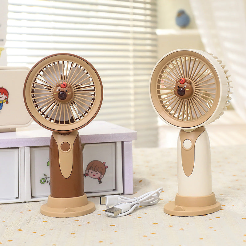 Ladies Portable Hand Fan with Cute Designs Bowlift