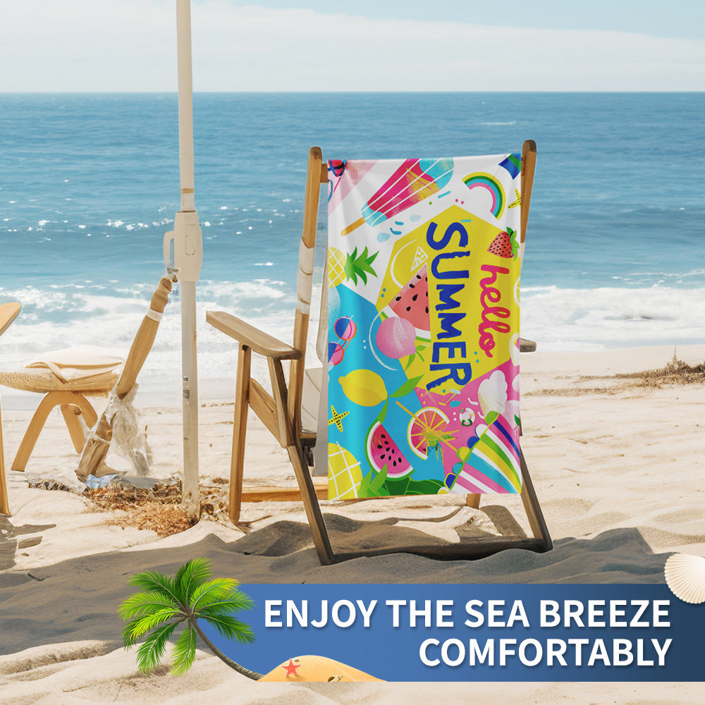 Ladies beach towel with maritime stripe pattern Bowlift