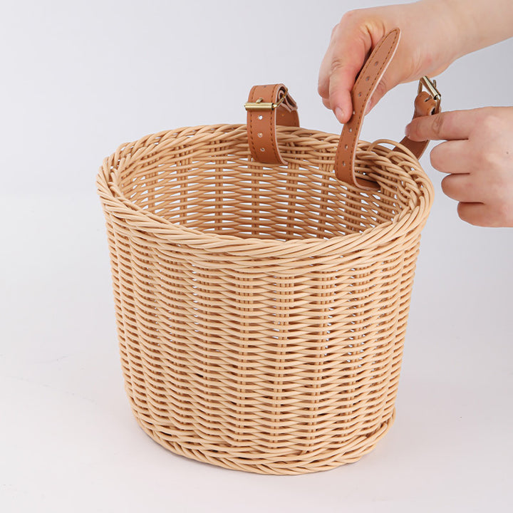 Ladies stylish basket with elegant leather straps Bowlift