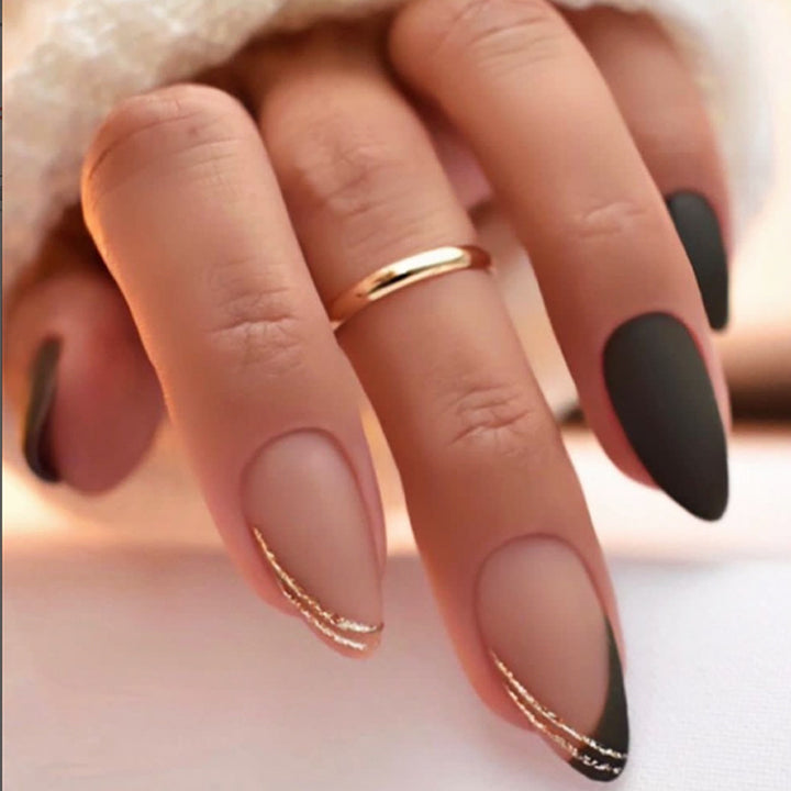 Elegant French Tip Press-On Nail Set Bowlift