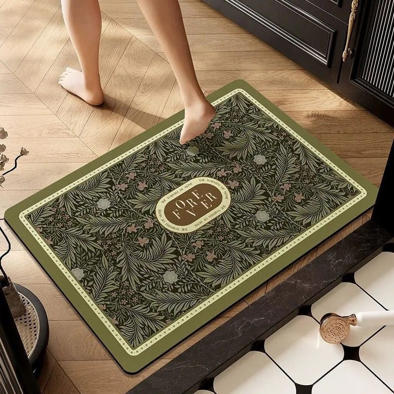 Luxurious Floral Memory Foam Bath Mat Bowlift