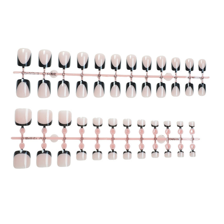 Elegant Press-On Nail Set with Unique Ombre Design Bowlift