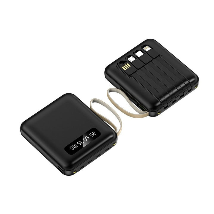 Compact power bank with integrated charging cables Bowlift