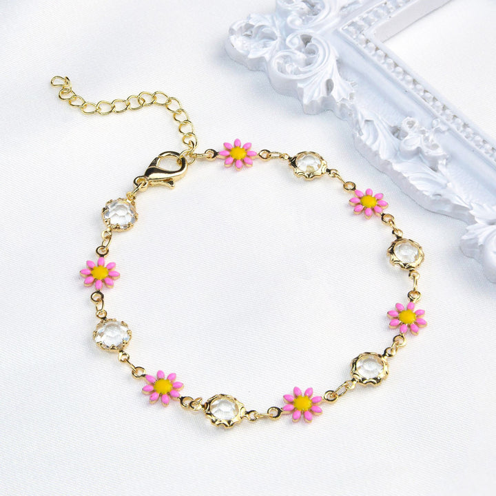 Floral Crystal Charm Bracelet Bowlift