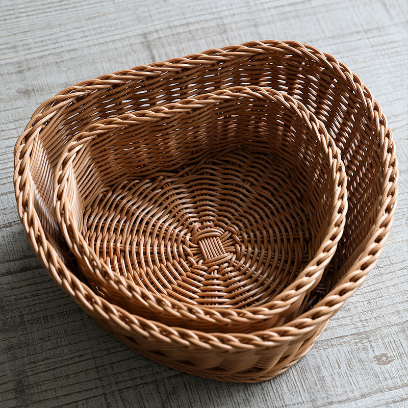Heart-Shaped Woven Storage Basket Bowlift