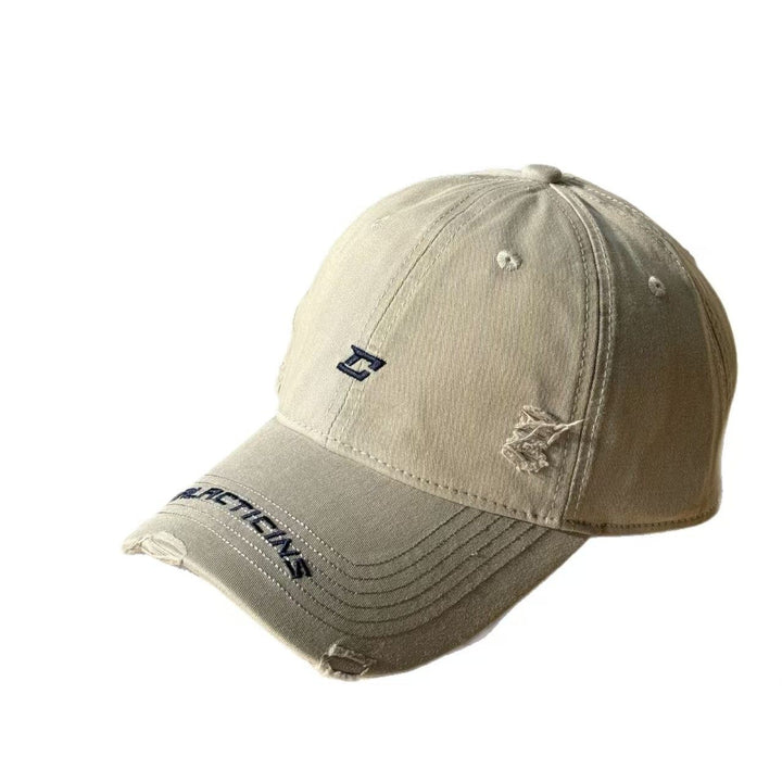 Men's Distressed Denim Baseball Cap Bowlift