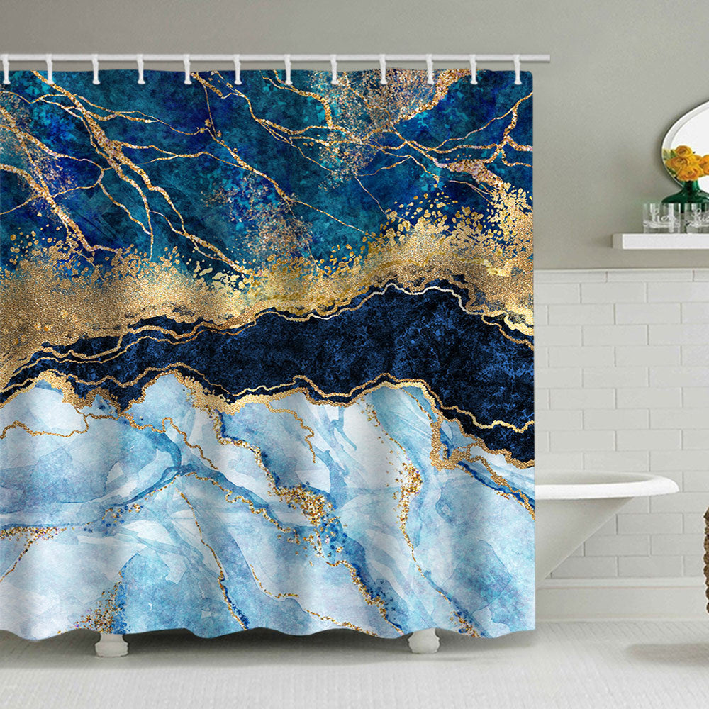 Artistic Marble Design Shower Curtain Bowlift