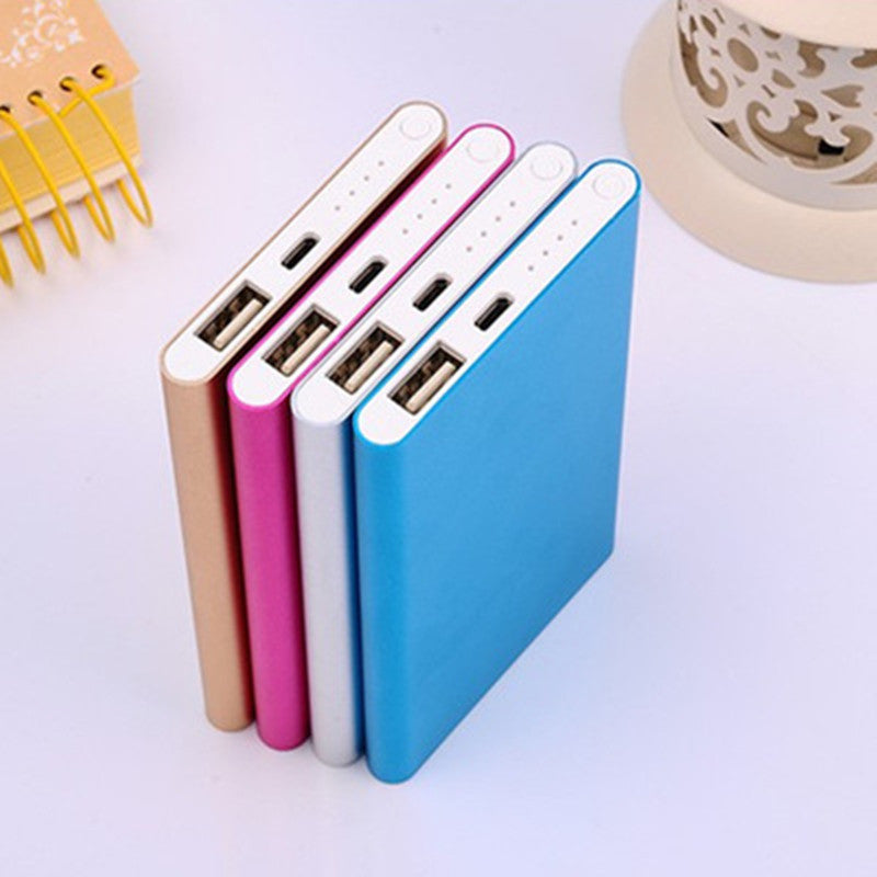 Slim aluminum portable power bank with dual USB output Bowlift