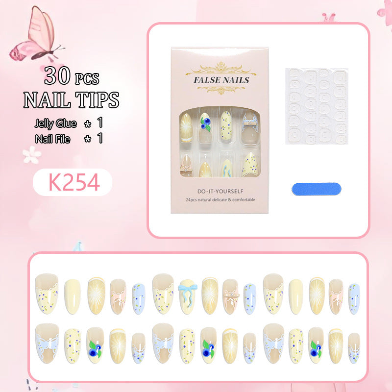 Artificial nails with playful floral design Bowlift