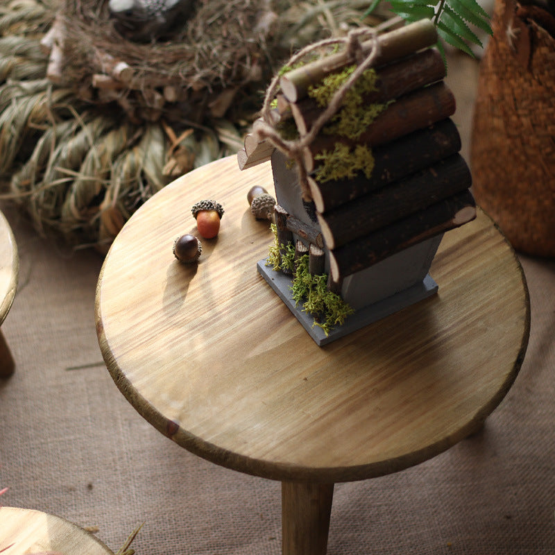 Stylish side table made of natural wood Bowlift