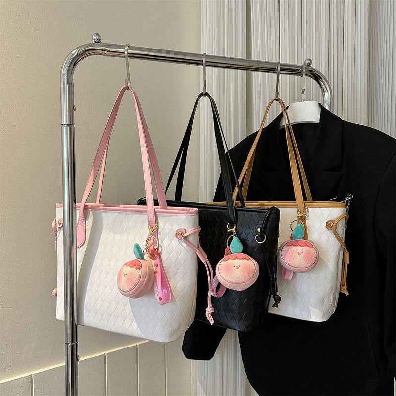 Quilted Pattern Handheld Tote Bag Bowlift
