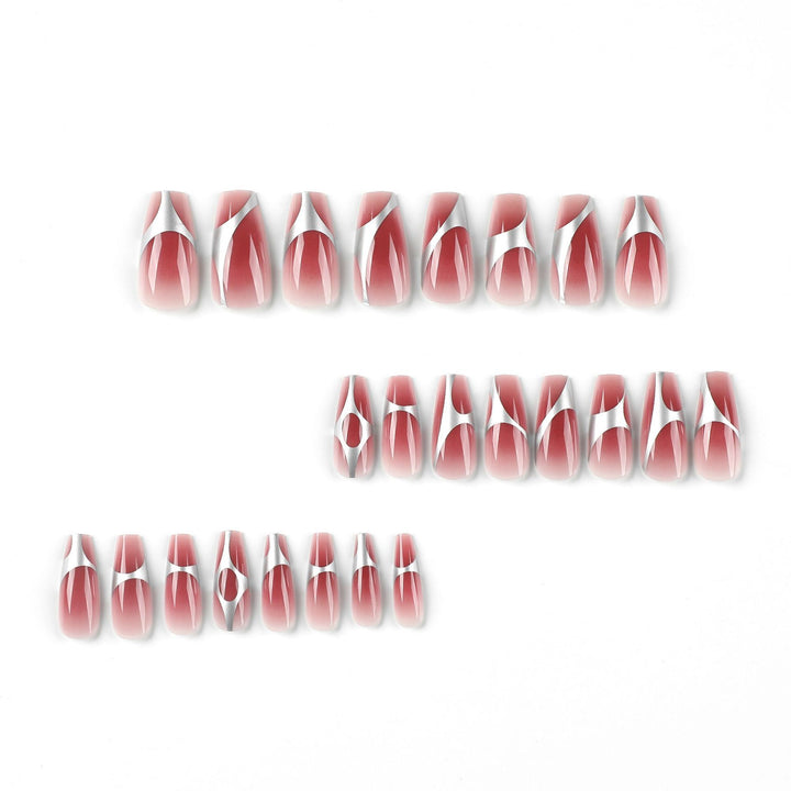 Artificial nail extensions with high-gloss finish and modern design Bowlift