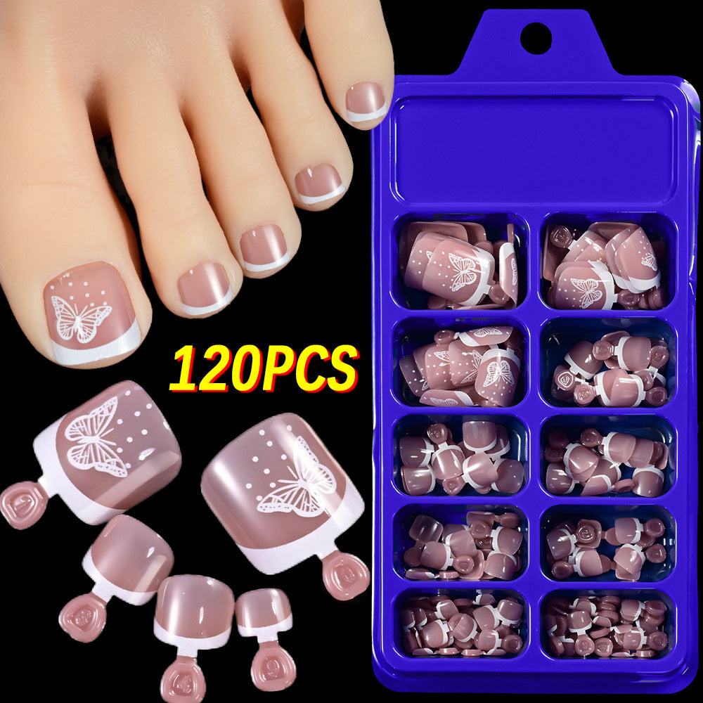 Floral Articulate Press-On Toenail Set Bowlift