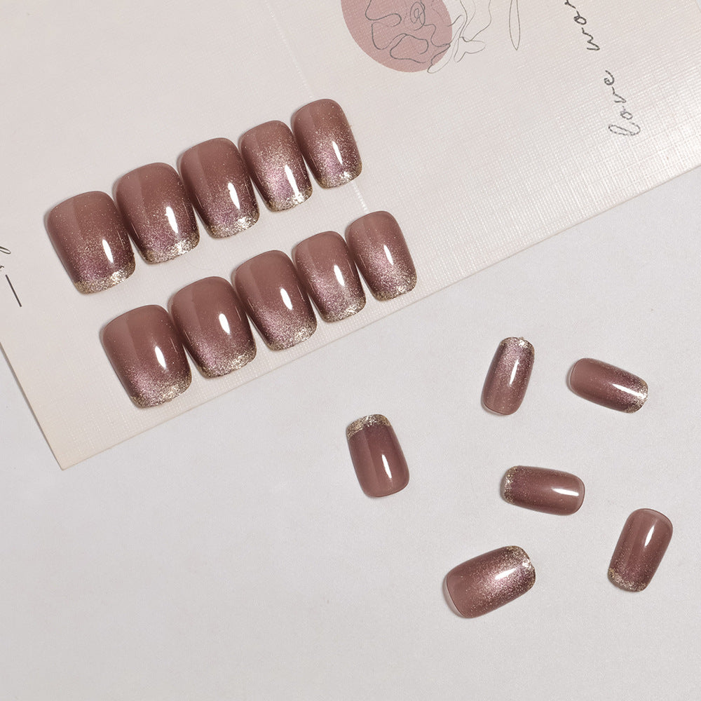 Glamorous Press-On Nail Set with Glitter Tips Bowlift