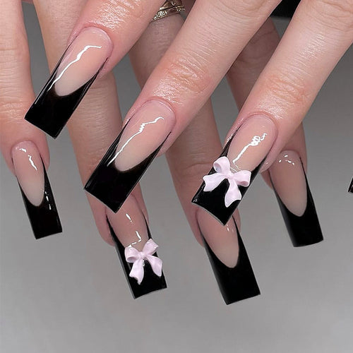 Stylish Gel Press-On Nail Set with Elegant Glossy Finish Bowlift