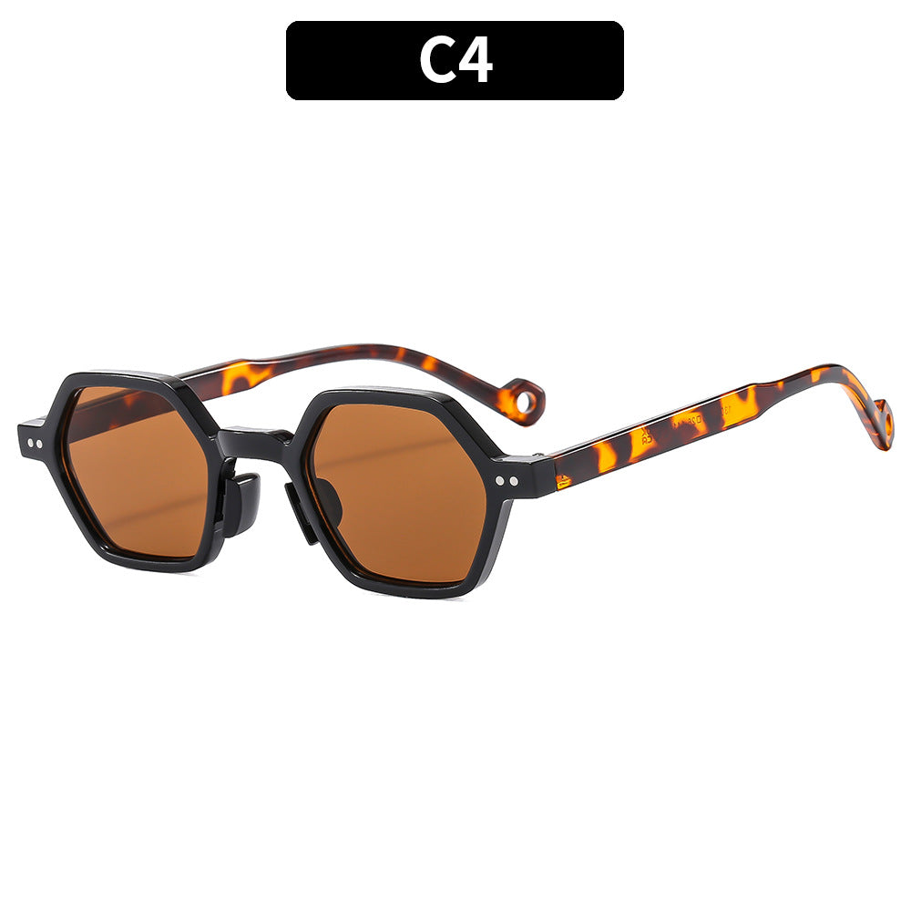 Fashion-Forward Hexagonal Frame Sunglasses
