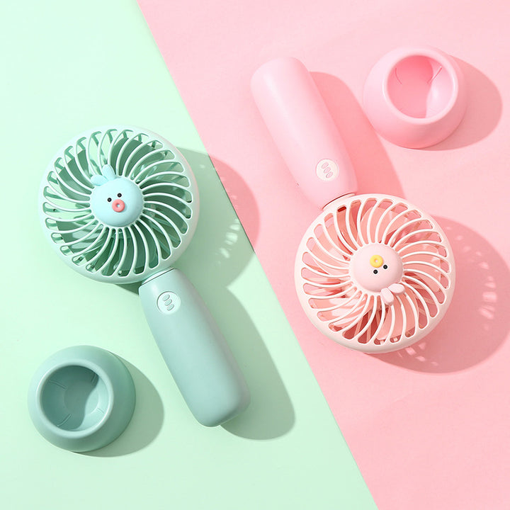 Unisex Portable Handheld Cooling Fan with Cute Animal Design Bowlift