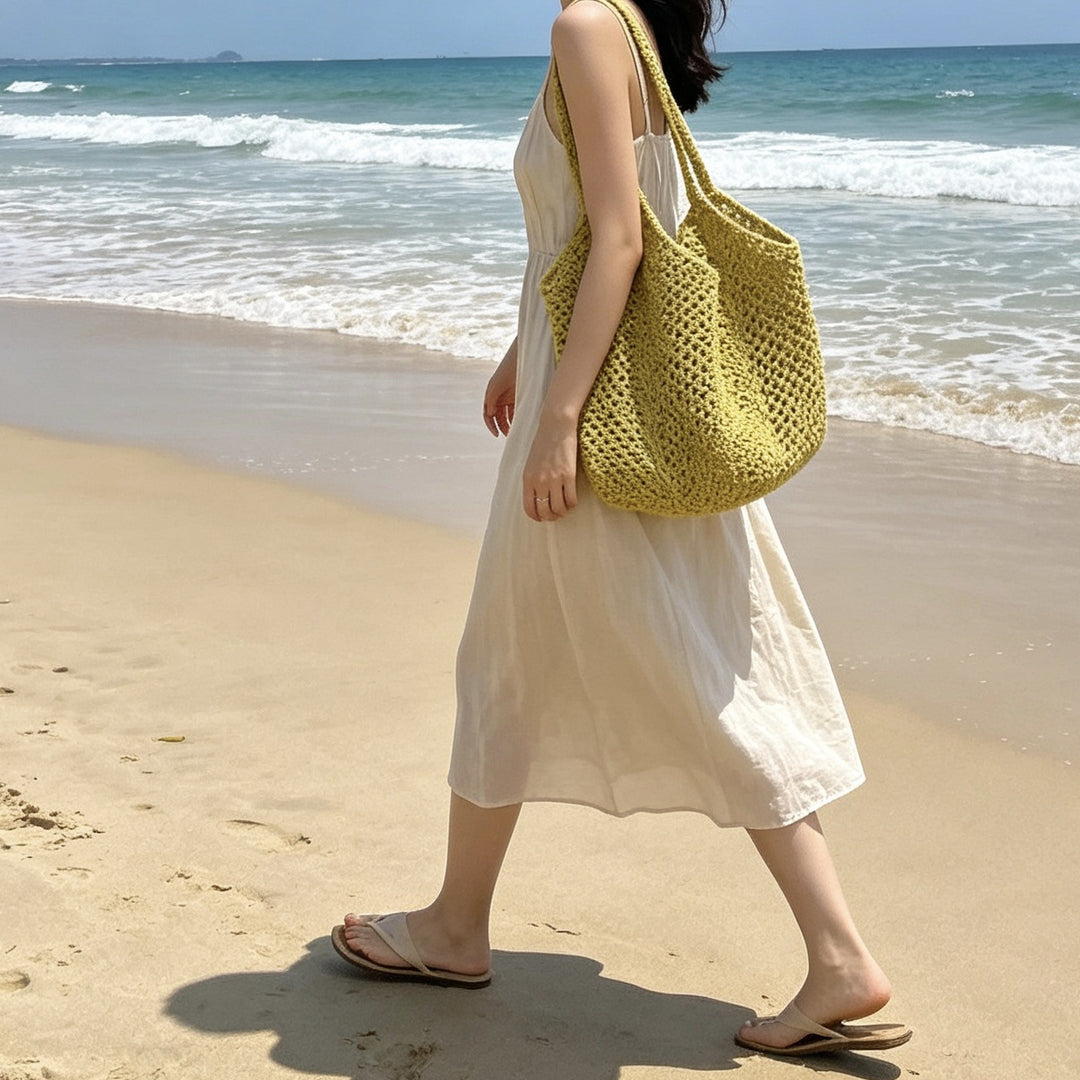 Crocheted tote bag with casual shape Bowlift