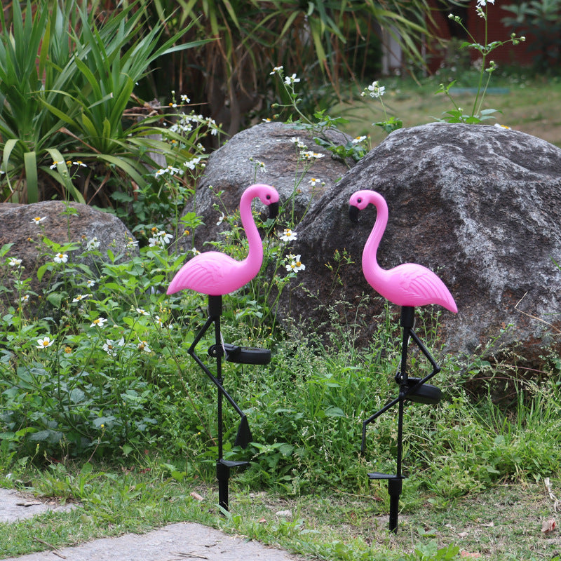 Decorative Solar Flamingo Lawn Stake With Adjustable Arm Bowlift