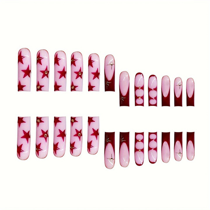 Star-Accent Press-On Nail Art Bowlift