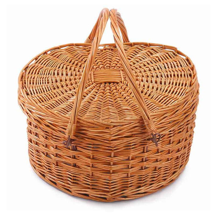 Women Handcrafted Basket with Practical Lid Bowlift