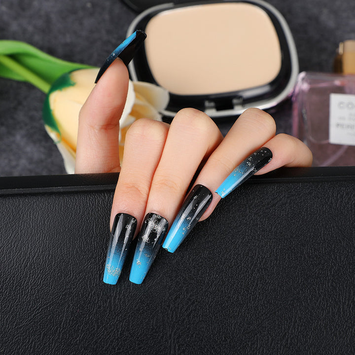 Elegant artificial nails with gold accents Bowlift