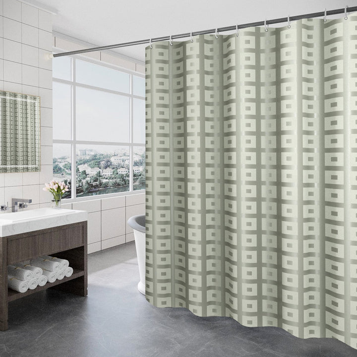 Women's Modern Geometric Shower Curtain Bowlift