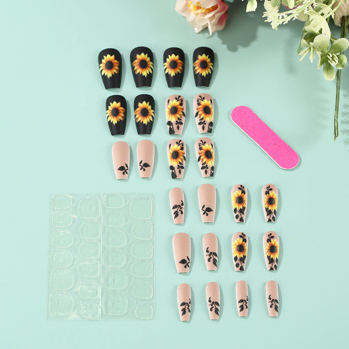 Artificial nails with sunflower motif Bowlift