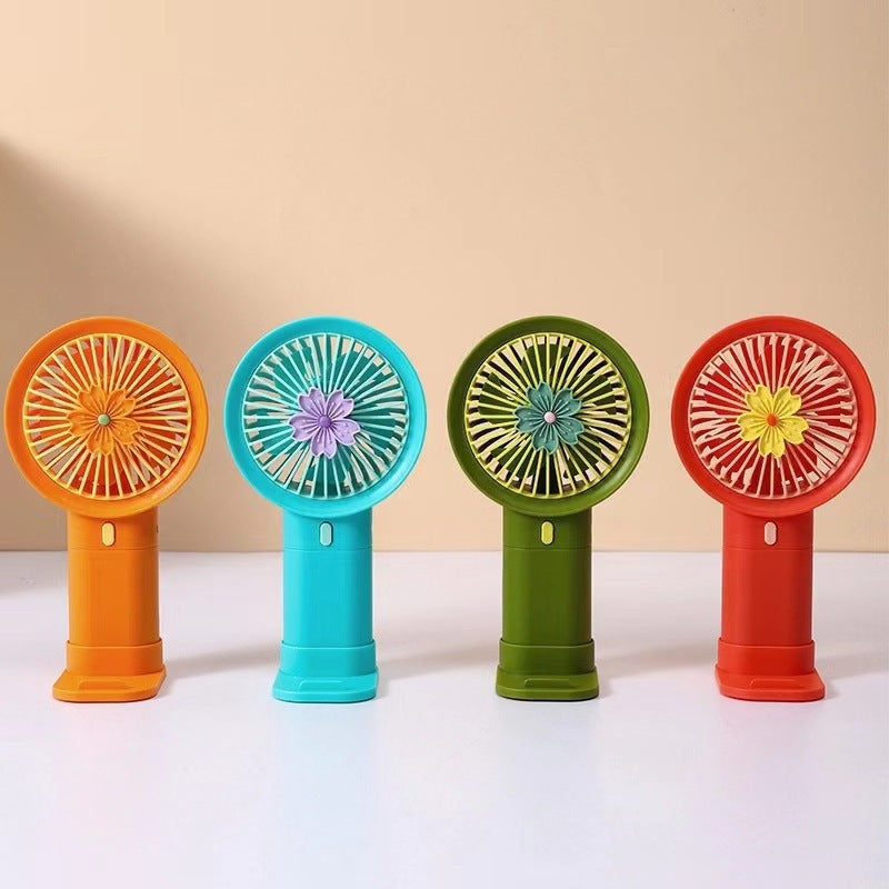 Ladies Portable Handheld Fan with Creative Flower Design Bowlift