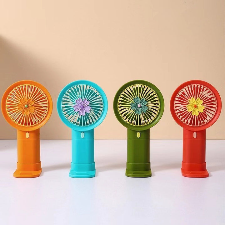 Ladies Portable Handheld Fan with Creative Flower Design Bowlift