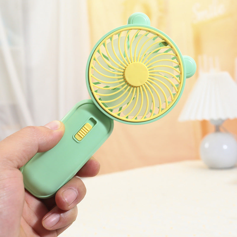 Women's Portable Handheld Fan with Cute Animal Ears Bowlift