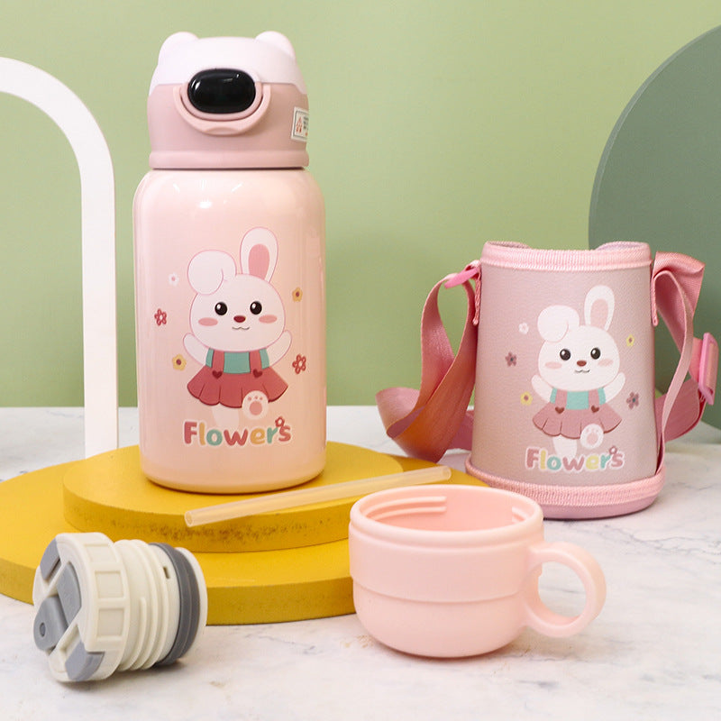 Women's Insulated Bottle with Fun Bunny Design Bowlift