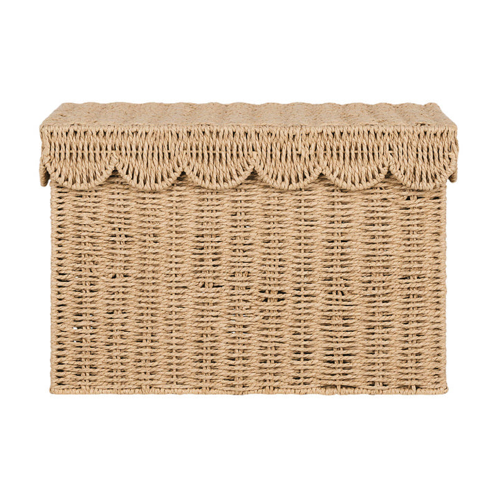 Decorative Woven Storage Chest with Lid Bowlift