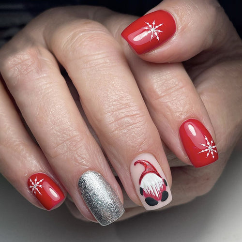 Artificial nail set with festive Christmas design Bowlift