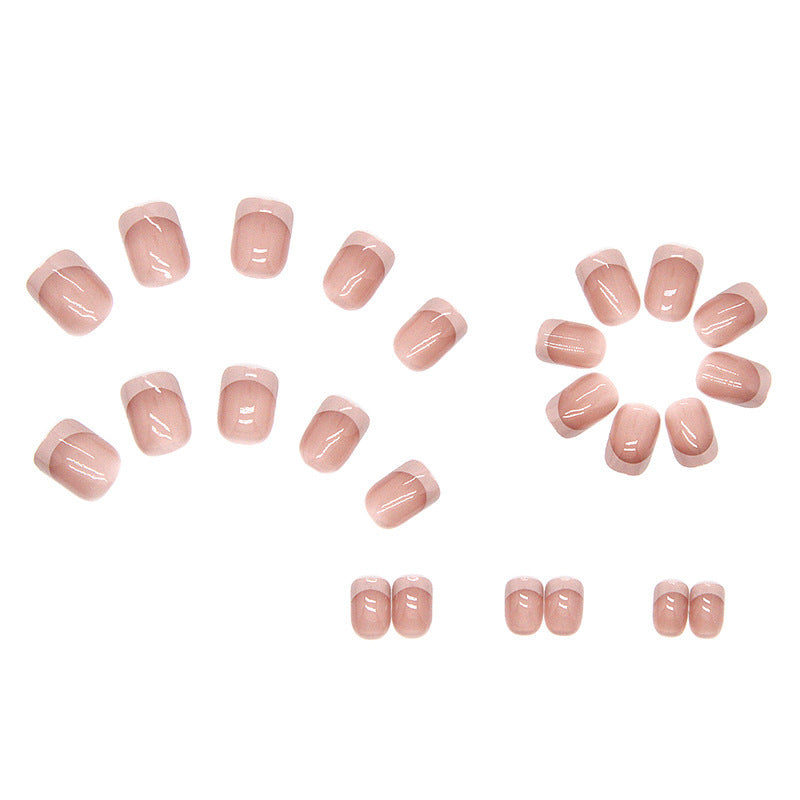 Classic French Tip Press-On Nail Set Bowlift