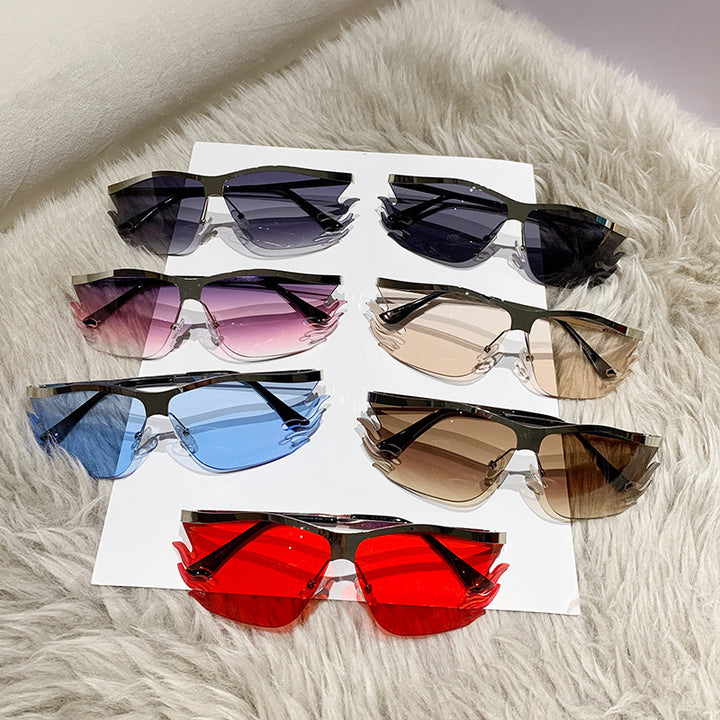Women futuristic sunglasses with elegant transparent frame Bowlift