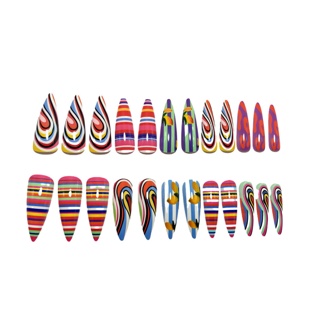 Creative Art Nails with Colorful Design Bowlift