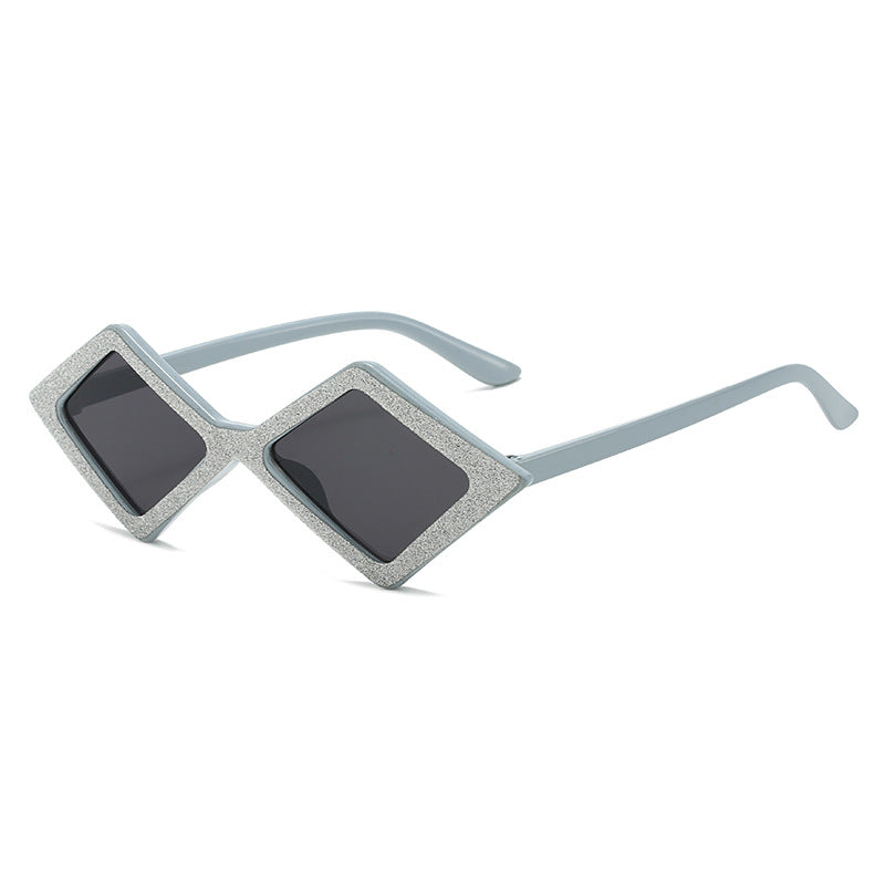 Ladies futuristic, geometric sunglasses with glittering frame Bowlift