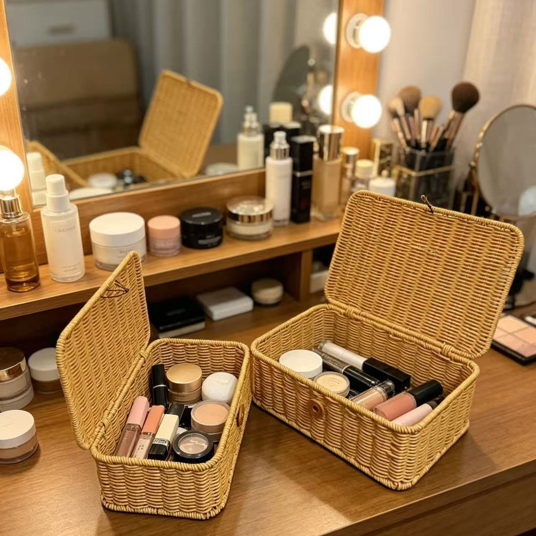 Handcrafted Natural Wicker Storage Box Bowlift